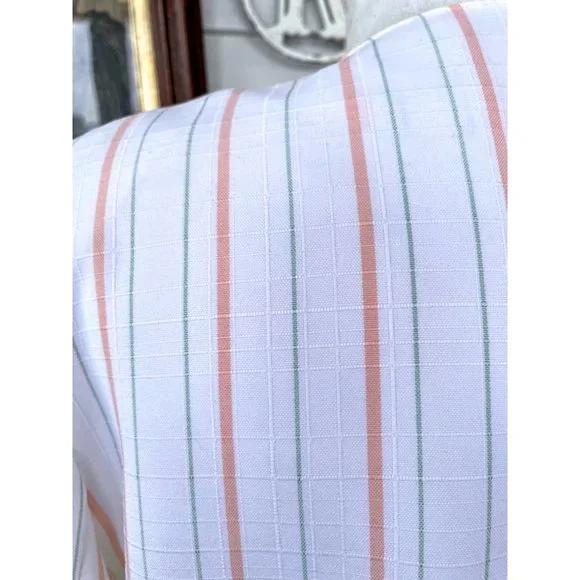 Vintage 1970s White Peach Striped Skirt Suit - Picture 6 of 16